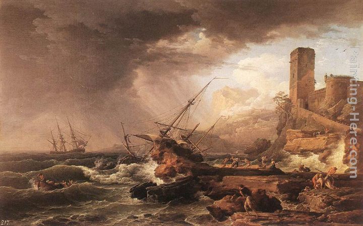 Storm with a Shipwreck painting - Claude-Joseph Vernet Storm with a Shipwreck art painting Storm with a Shipwreck painting - Claude-Joseph Vernet Storm with a Shipwreck art painting